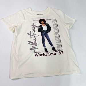 Whitney Houston Shirt Womens Medium World Tour 87 The Moment Of Truth Tour White